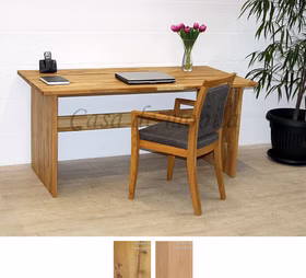 Schreibtisch 160x74x78cm CONTRA Wildeiche massiv geölt Massivholz Schreibtisch Contra 160x74x78cm Wildeiche massiv natur oder Bianco geölt Casa de mobila Goslar