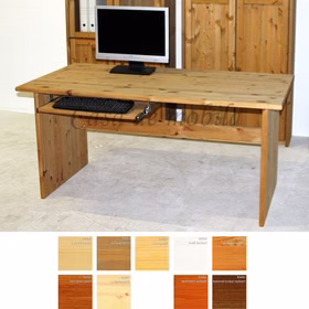 Bürotisch 125x74x78cm CONTRA Kiefer massiv Schreibtisch 125x74x78cm CONTRA Kiefer natur, gelaugt geölt, bernsteinfarben lackiert oder kolonial von Casa de mobila Goslar