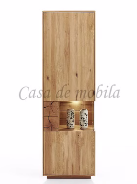 Vitrine links 63x202x40cm WALBORG Eiche massiv geölt von Casademobila Goslar Vitrinenschrank links 63x202x40cm WALBORG Eiche massiv geölt von Casademobila Goslar