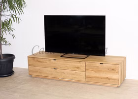 TV-Lowboard rechts 183x43x50cm WALBORG Eiche massiv geölt Massivholz TV-board mit 2 Schubladen links,1 Klappe rechts WALBORG Eiche massiv geölt von Casademobila Goslar