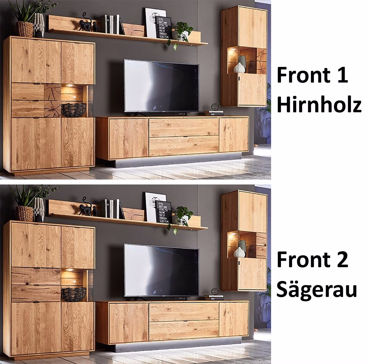 Wohnwand 4teilig WALBORG Eiche massiv geölt von Casademobila Goslar