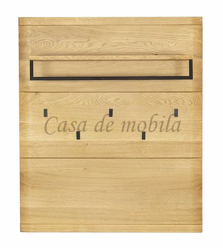 Massivholz Garderobe mit Hutablage Pinos 91x106x34cm Wildeiche massiv natur geölt Casa de mobila Goslar