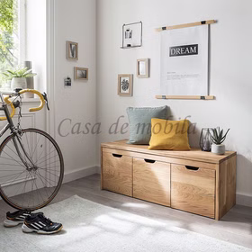 Holzbank mit Schubladen 120x45x40cm GOMMA Wildeiche massiv natur geölt von Casademobila Goslar Holzbank mit Schubladen 120x45x40cm GOMMA Wildeiche massiv natur geölt von Casademobila Goslar