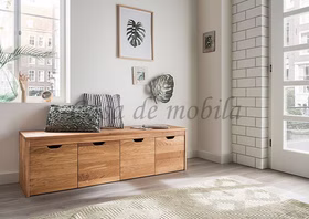 Flurbank mit Schubladen auf Rollen GOMMA 160x45x40cm eichenholz natur geölt Flurbank mit Schubladen auf Rollen GOMMA 160x45x40cm Wildeiche massiv natur geölt von Casademobila Goslar