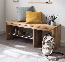 Schuhbank mit Schuhablage 120x45x40cm GOMMA Wildeiche massiv geölt von Casademobila Goslar Schuhbank mit Schuhablage 120x45x40cm GOMMA Wildeiche massiv geölt von Casademobila Goslar