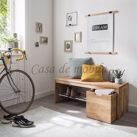 Schuhbank mit Schublade 120x45x40cm GOMMA Wildeiche massiv geölt von Casademobila Goslar Schuhbank mit Schublade 120x45x40cm GOMMA Wildeiche massiv geölt von Casademobila Goslar