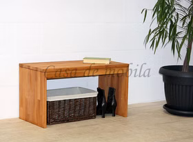Massivholz Flurbank GOMMA 82x45x40cm Kernbuche massiv natur geölt Casa de mobila Goslar