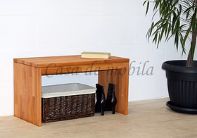 Massivholz Dielenbank GOMMA 82x45x40cm Kernbuche massiv natur geölt Casa de mobila Goslar