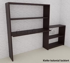 Massivholz Schreibtisch-Regal CONTRA 220x161/84x46/33cm Kiefer massiv dunkelbraun Cuba lackiert von Casa de mobila Goslar Massivholz Schreibtisch-Regal CONTRA 220x161/84x46/33cm Kiefer massiv dunkelbraun Cuba lackiert von Casa de mobila Goslar