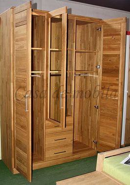 Echtholz Holzschrank mit Spiegel 3türig CASERA 153x235x61cm Asteiche natur geölt Wimmer Casa de Mobila Goslar Echtholz Holzschrank mit Spiegel 3türig CASERA 153x235x61cm Asteiche natur geölt Wimmer Casa de Mobila Goslar