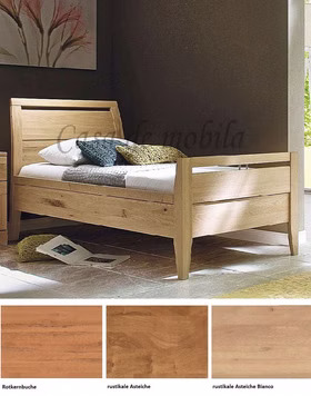 Massivholz Bett Seniorenbett CASERA 100x200x49cm Kernbuche, Asteiche natur oder Bianco geölt Wimmer Casa de Mobila Goslar