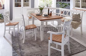 Massivholz küchentisch OAKDALE 180x76x90cm Birke massiv weiß lackiert Wildeiche geölt Casa de mobila Goslar Massivholz küchentisch OAKDALE 180x76x90cm Birke massiv weiß lackiert Wildeiche geölt Casa de mobila Goslar