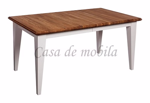 Massivholz Tisch ausziehbar OAKDALE 160/210x76x90cm Birke massiv weiß lackiert Wildeiche geölt Casa de mobila Goslar Massivholz Tisch ausziehbar OAKDALE 160/210x76x90cm Birke massiv weiß lackiert Wildeiche geölt Casa de mobila Goslar