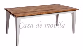 Massivholz Küchentisch OAKDALE 120x76x80cm Birke massiv weiß lackiert Wildeiche massiv geölt Casa de mobila Goslar