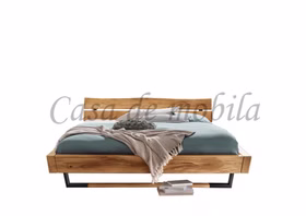 Vollholz Holzbett WOODSTOCK Wildeiche mit Baumkante, Kufen Metall schwarz mit Holzinlay TPT Casa de Mobila Vollholz Holzbett WOODSTOCK Wildeiche mit Baumkante, Kufen Metall schwarz mit Holzinlay TPT Casa de Mobila