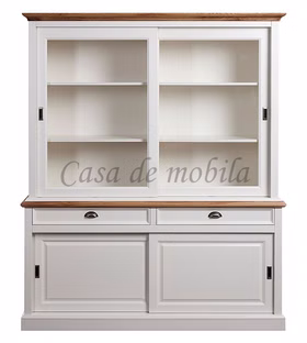 buffet mit schiebetüren 180x214x53cm OAKDALE Birke / MDF weiß / Wildeiche natur geölt von Casademobila Goslar