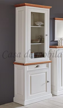 Vitrine 68x214x46cm OAKDALE Birke / MDF weiß / Wildeiche natur geölt von Casademobila Goslar Vitrine 68x214x46cm OAKDALE Birke / MDF weiß / Wildeiche natur geölt von Casademobila Goslar