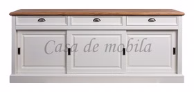 Sideboard mit schiebetüren 215x87x53cm OAKDALE weiß Wildeiche natur geölt Sideboard mit schiebetüren 215x87x53cm OAKDALE weiß Wildeiche natur geölt von Casademobila Goslar