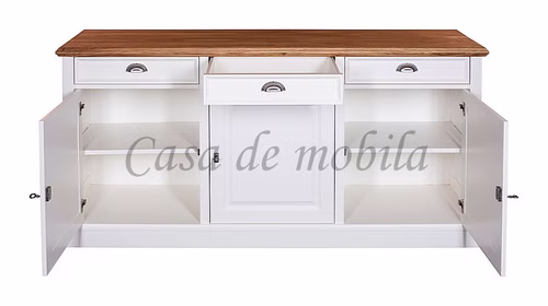 Sideboard 185x87x53cm OAKDALE Birke / MDF weiß / Wildeiche natur geölt Sideboard 185x87x53cm OAKDALE Birke / MDF weiß / Wildeiche natur geölt von Casademobila Goslar