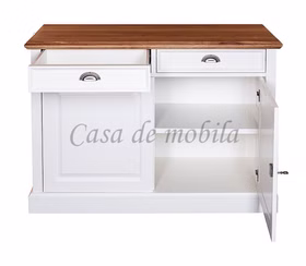 Geschirrkommode 123x87x53cm OAKDALE Birke / MDF weiß / Wildeiche natur geölt Geschirrkommode 123x87x53cm OAKDALE Birke / MDF weiß / Wildeiche natur geölt von Casademobila Goslar