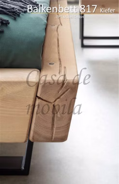 Bett WOODSTOCK Kiefernholz Balkenholz rustikal geölt bei Casa de Mobila Goslar