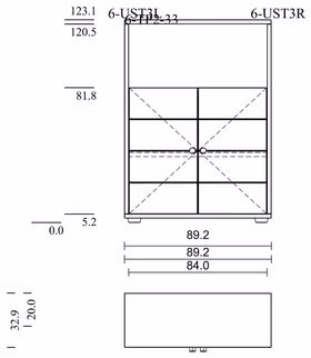 Schmaler Büroschrank 89x123x33cm CONTRA Massivholz von Casademobila Goslar