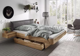 Schwebebett 140x200 CLEVELAND Wildeiche massiv natur geölt stabverleimt von Casademobila Goslar Schwebebett 140x200 CLEVELAND Wildeiche massiv natur geölt stabverleimt von Casademobila Goslar