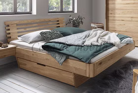 Schwebebett 160x200 CLEVELAND Wildeiche massiv natur geölt stabverleimt von Casademobila Goslar Schwebebett 160x200 CLEVELAND Wildeiche massiv natur geölt stabverleimt von Casademobila Goslar