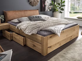 Schubladenbett 160x200 cm CLEVELAND Wildeiche geölt, stabverleimt KT6 Schubladenbett 160x200 CLEVELAND Wildeiche massiv natur geölt stabverleimt von Casademobila Goslar