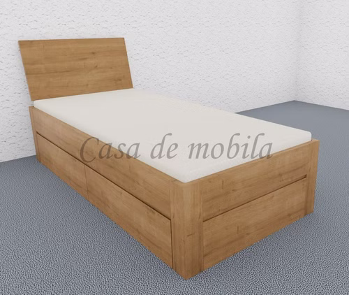 Schubladenbett 120x200 CLEVELAND Wildeiche massiv natur geölt stabverleimt von Casademobila Goslar