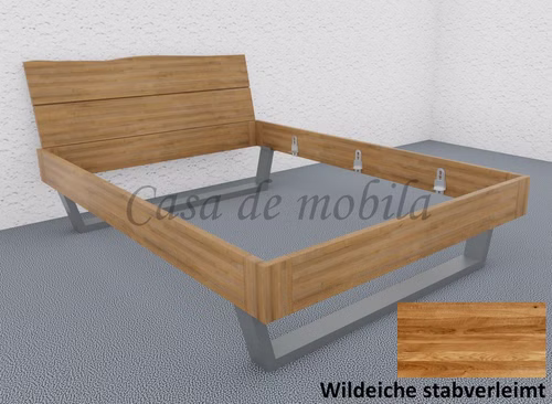Kufenbett 180x200 cm CLEVELAND Eiche, Buche massiv geölt stabverleimt von Casademobila Goslar
