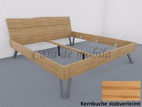 Holzbett mit metallbeine 180x200cm CLEVELAND kernbuche massiv natur geölt stabverleimt von Casademobila Goslar