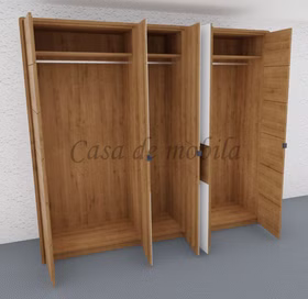 Kleiderschrank 5türig COLORADO 237x216x60cm Massivholz natur geölt von Casademobila Goslar