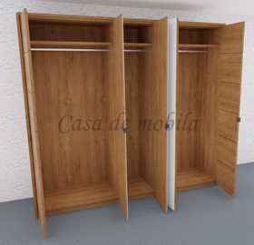 Kleiderschrank 5türig COLORADO 237x216x60cm Massivholz natur geölt von Casademobila Goslar