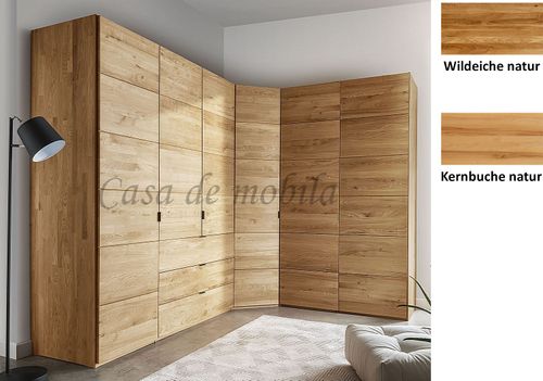 Eck-Kleiderschrank 6türig COLORADO 237x216x188cm geölt