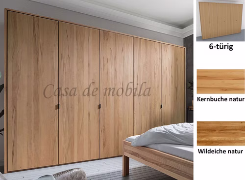 Kleiderschrank 6türig COLORADO 359x216x60cm Massivholz natur geölt von Casademobila Goslar Kleiderschrank 6türig COLORADO 359x216x60cm Massivholz natur geölt von Casademobila Goslar