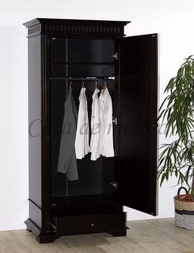 Massivholz Kleiderschrank DAHLIA landhaus 1türig Fichte massiv wenge kolonialstil braun bei Casa de mobila Goslar Massivholz Kleiderschrank DAHLIA landhaus 1türig Fichte massiv wenge kolonialstil braun bei Casa de mobila Goslar