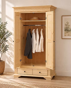 Kleiderschrank 2-türig, 110x205x58cm DAHLIA Fichte geölt Schrank-dahlia-2tuerig-fuchte-massiv-natur-geoelt-2.jpg