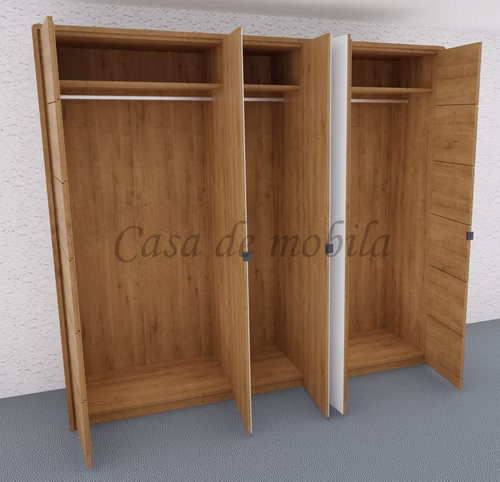 Kleiderschrank 5türig COLORADO 302x235x60cm Massivholz natur geölt von Casademobila Goslar