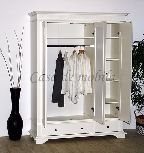 Massivholz Dielenschrank mit spiegel DAHLIA 3türig Fichte massiv weiß Landhausstil Casa de mobila Goslar Massivholz Dielenschrank mit spiegel DAHLIA 3türig Fichte massiv weiß Landhausstil Casa de mobila Goslar