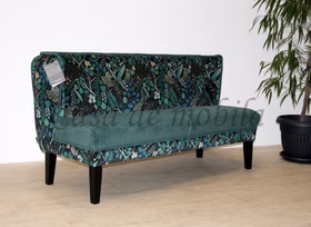 Tischsofa FLAIR gemustert, Füße Buche schwarz, Stoffbezug Barnickel Casa de Mobila Goslar