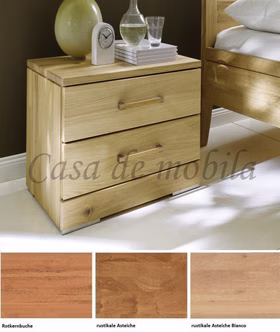 Massivholz Nachttisch CASERA 64x43x42 Kernbuche, Asteiche natur oder Bianco geölt Wimmer Casa de Mobila Goslar