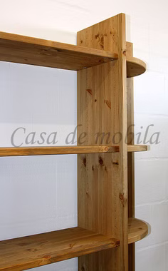 Massivholz Holzregal abgerundete Ecken CONTRA 122x217x33cm Kiefer massiv gelaugt geölt von Casademobila Goslar