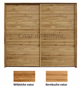 Massivholz Schwebetürenschrank 2türig WOODSIDE 180x216x66cm Eiche,buche natur geölt von Casademobila Goslar