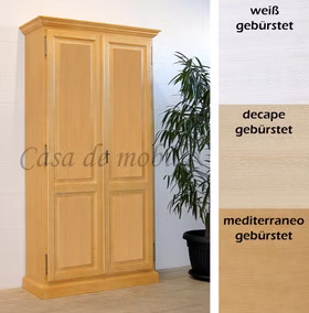 Geschirrschrank abschließbar Landhaus PINEA 110x220x46cm Pinie massiv weiß honig decape sandfarbe gebürstet, 1.910.014HG-00 Casa de mobila Goslar