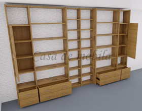 Bücherwand 354x236x33/21cm CONTRA Massivholz von Casademobila Goslar