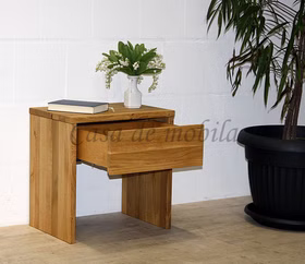 Nachtkommode mit Schublade 50x50x34cm Wildeiche massiv rustikal geölt Massivholz Nachttisch mit Schublade 50x50x34cm Wildeiche massiv rustikal geölt von Casademobila Goslar