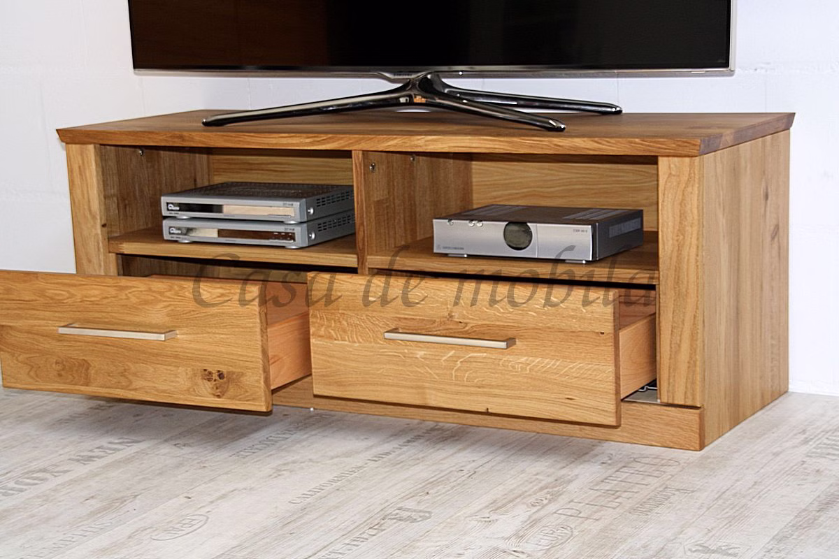 Wohnwand details TV-Kommode 140 cm breit PALERMO breit Eichenholz natur geölt Casa de mobila Goslar Wohnwand details TV-Kommode 140 cm breit PALERMO breit Wildeiche massiv natur geölt Casa de mobila Goslar