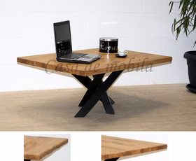 Couchtisch 110x46x75cm PLATO Wildeiche massiv geölt Spinnenfuß von Casademobila Goslar