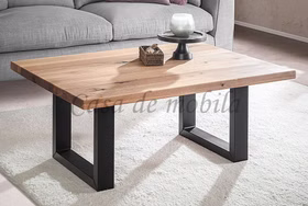 Massivholz Couchtisch PLATO 110x46x75cm Wildeiche massiv geölt gerade Kante U-Gestell schwarz von Casademobila Goslar Massivholz Couchtisch PLATO 110x46x75cm Wildeiche massiv geölt gerade Kante U-Gestell schwarz von Casademobila Goslar